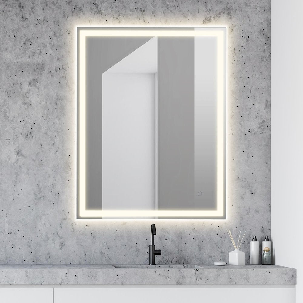 Anti-Fog Aluminum Frontback Lit Tri Color Led Bathroom Vanity Mirror