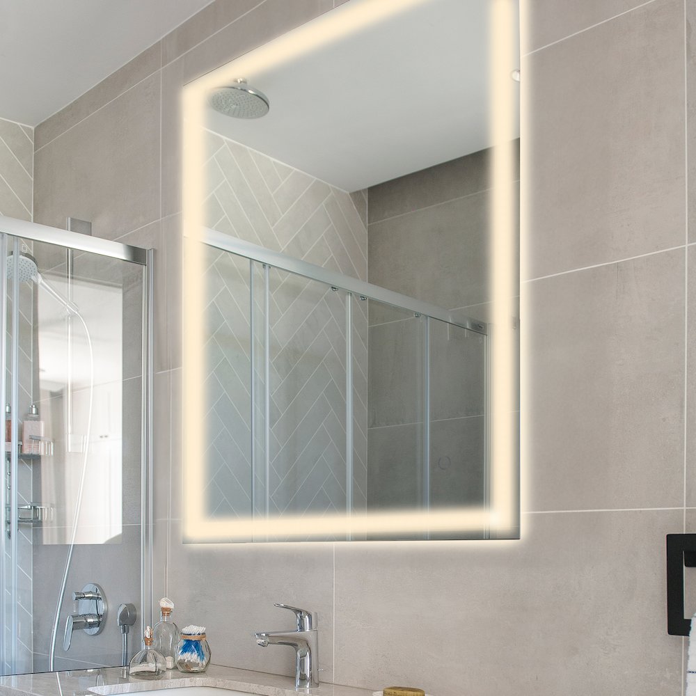 Anti-Fog Aluminum Frontback Lit Tri Color Led Bathroom Vanity Mirror