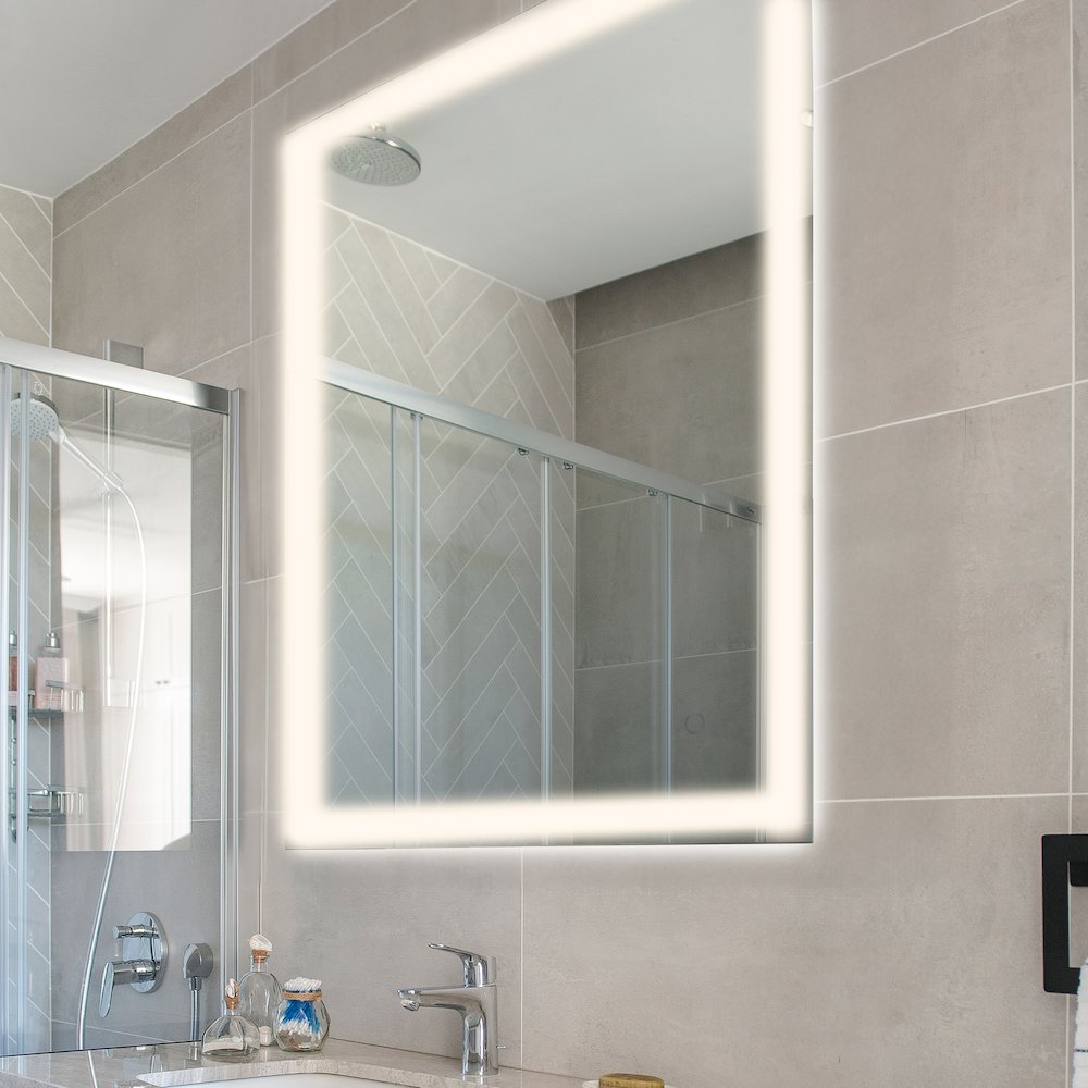 Anti-Fog Aluminum Frontback Lit Tri Color Led Bathroom Vanity Mirror