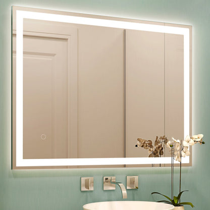 Anti-Fog Aluminum Frontback Lit Tri Color Led Bathroom Vanity Mirror