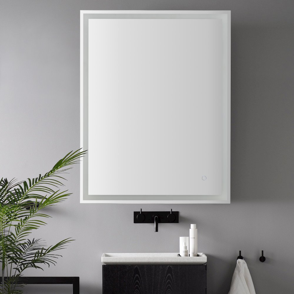 Anti-Fog Aluminum Frontback Lit Tri Color Led Bathroom Vanity Mirror