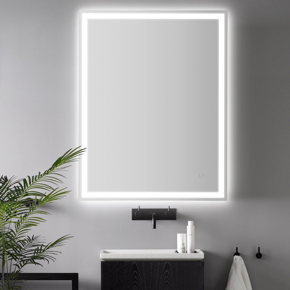 Anti-Fog Aluminum Frontback Lit Tri Color Led Bathroom Vanity Mirror