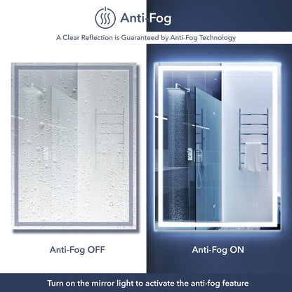 Antifog Front/Back-Lit Wall Bathroom Vanity Mirror