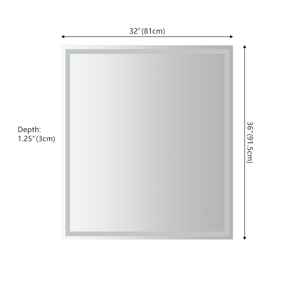 Antifog Front/Back-Lit Wall Bathroom Vanity Mirror