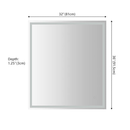 Antifog Front/Back-Lit Wall Bathroom Vanity Mirror
