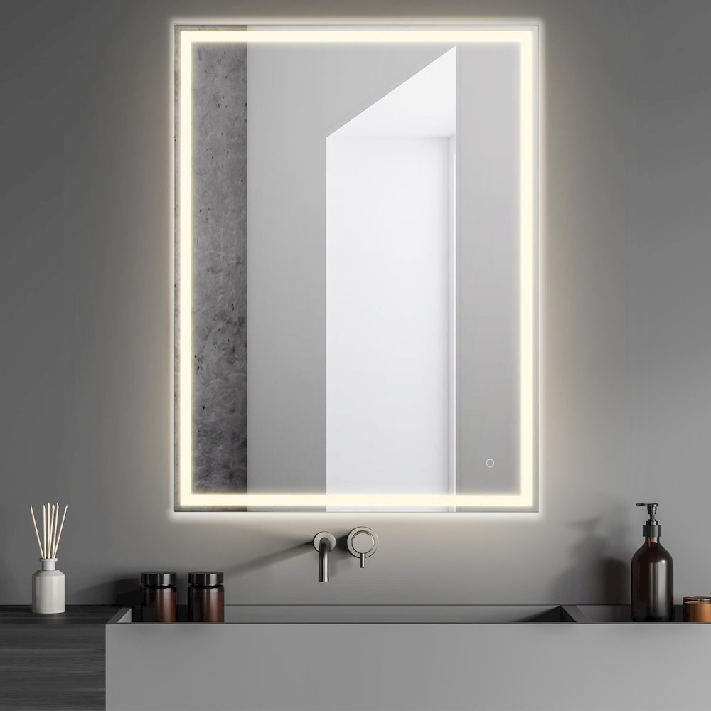 Anti-Fog Aluminum Frontback Lit Tri Color Led Bathroom Vanity Mirror