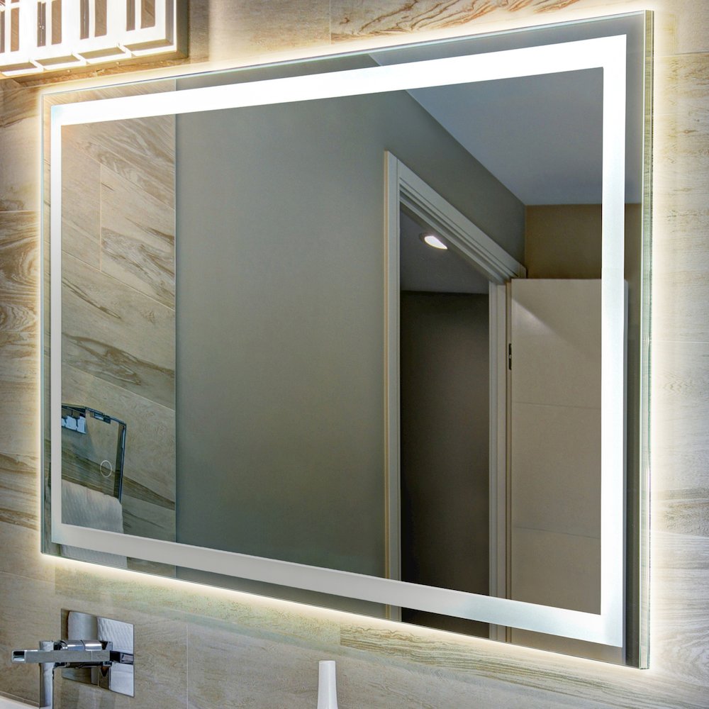 Anti-Fog Aluminum Frontback Lit Tri Color Led Bathroom Vanity Mirror