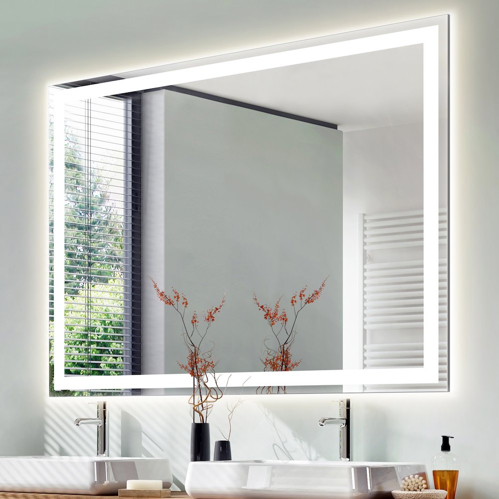 Anti-Fog Aluminum Frontback Lit Tri Color Led Bathroom Vanity Mirror