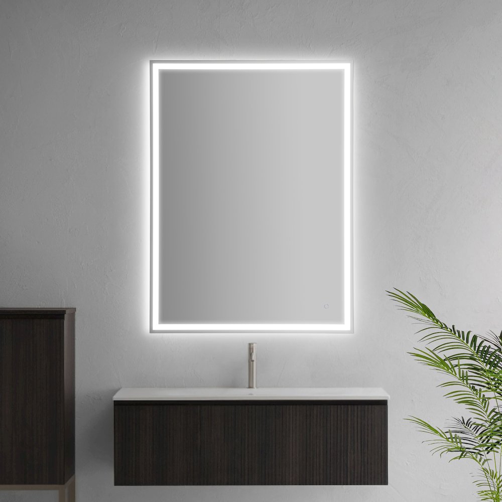 Anti-Fog Aluminum Frontback Lit Tri Color Led Bathroom Vanity Mirror