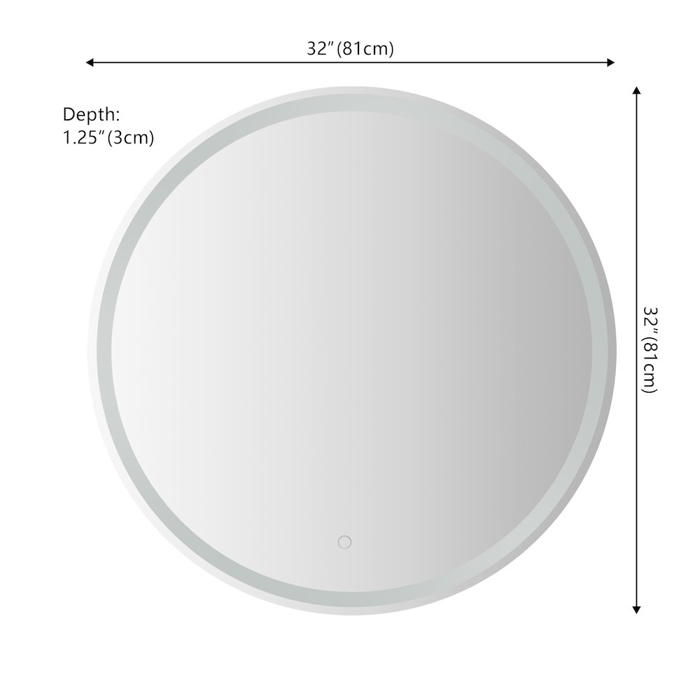 Antifog Front/Back-Lit Tri-Color Wall Bathroom Vanity Mirror
