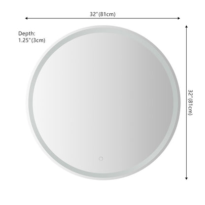 Antifog Front/Back-Lit Tri-Color Wall Bathroom Vanity Mirror