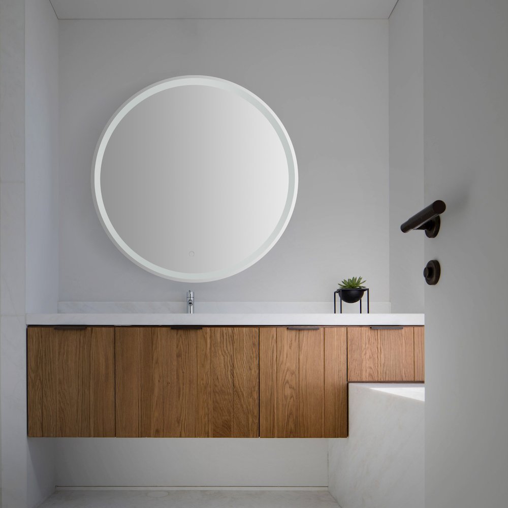 Antifog Front/Back-Lit Tri-Color Wall Bathroom Vanity Mirror