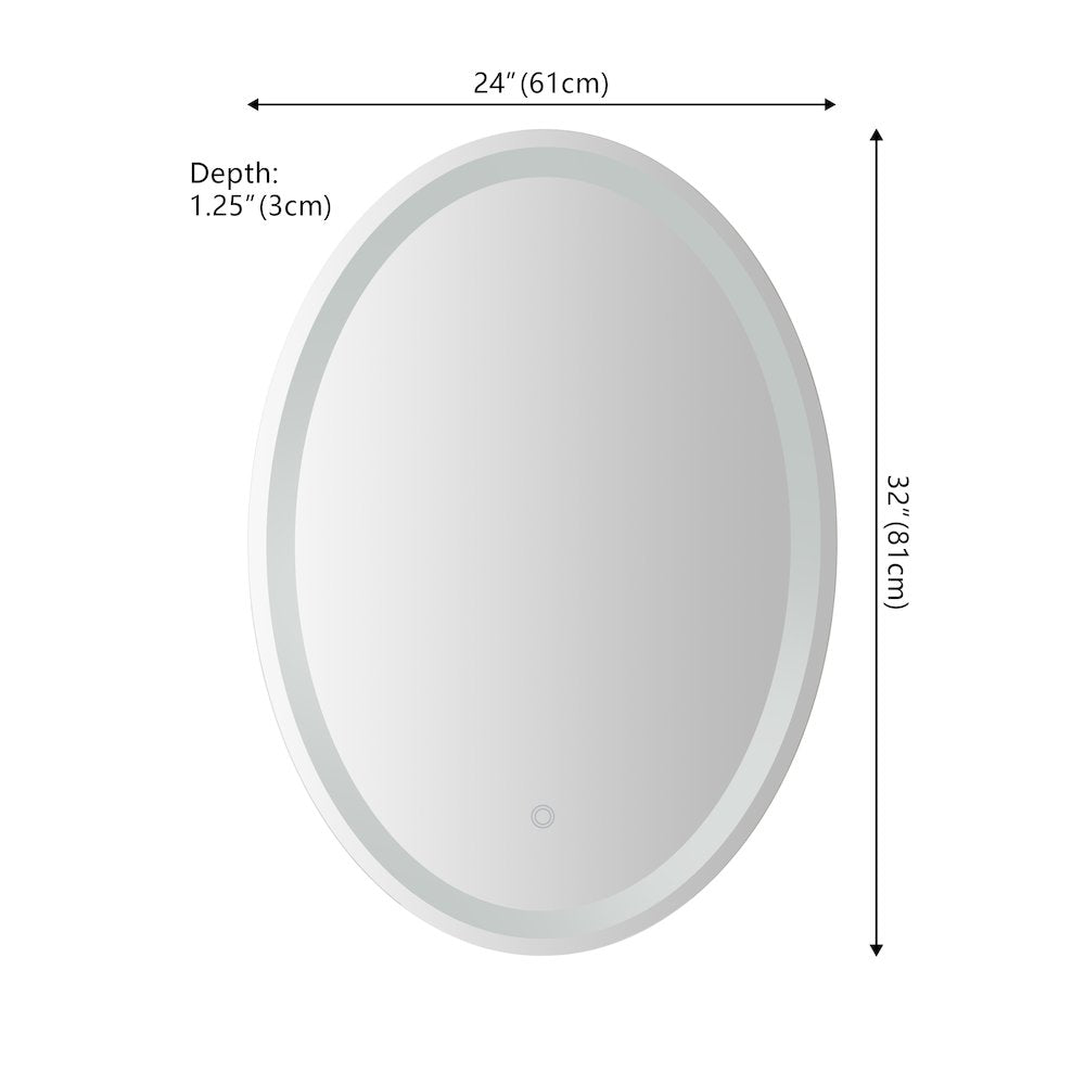 Antifog Front/Back-Lit Tri-Color Bathroom Vanity Mirror