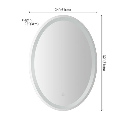 Antifog Front/Back-Lit Tri-Color Bathroom Vanity Mirror