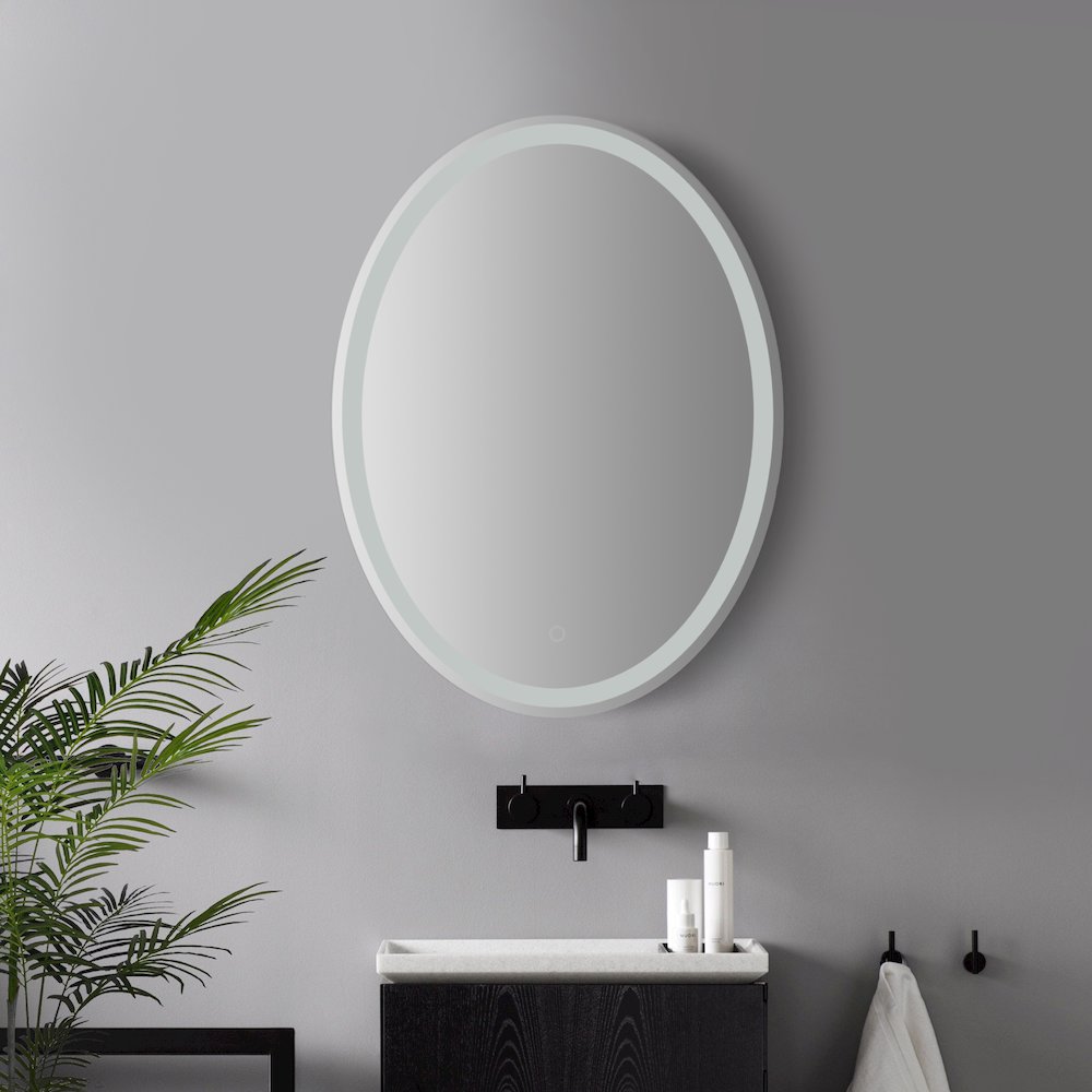 Antifog Front/Back-Lit Tri-Color Bathroom Vanity Mirror
