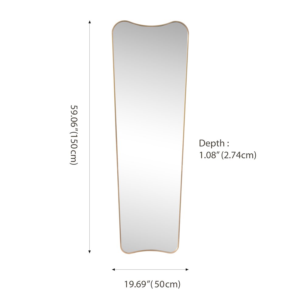 Alfie Large Rectangular Metal Framed Wall Mounted Full-Length Mirror