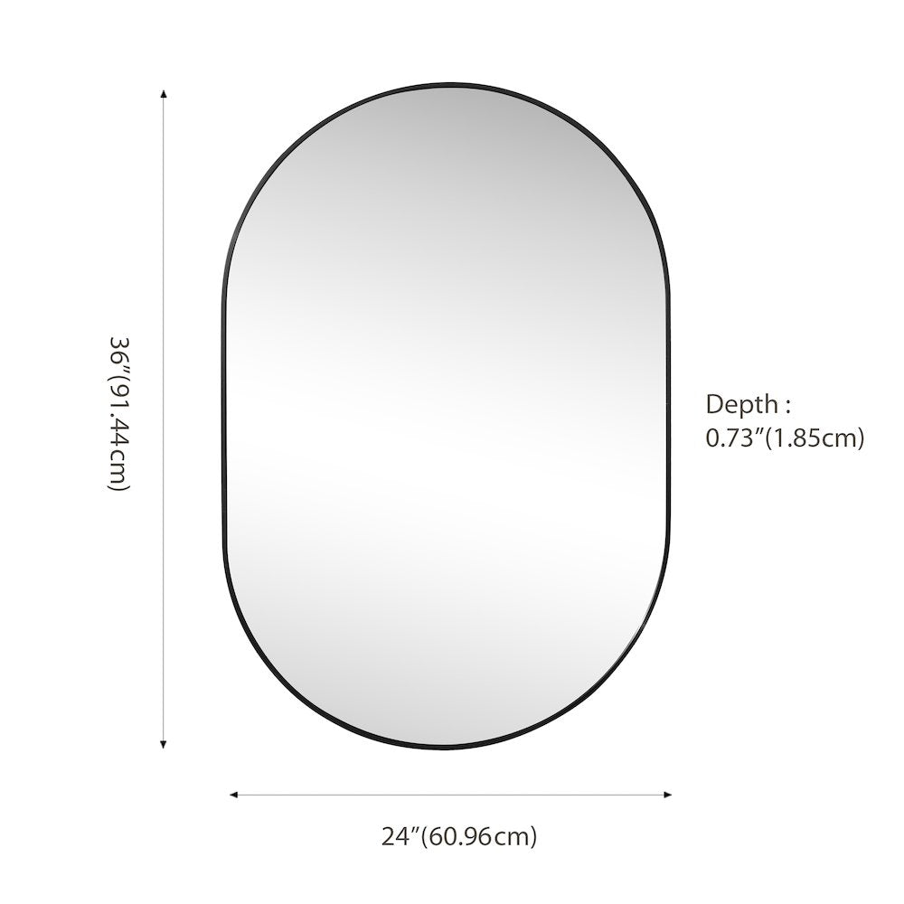 Milly Medium Oval Metal Framed Wall Mirror