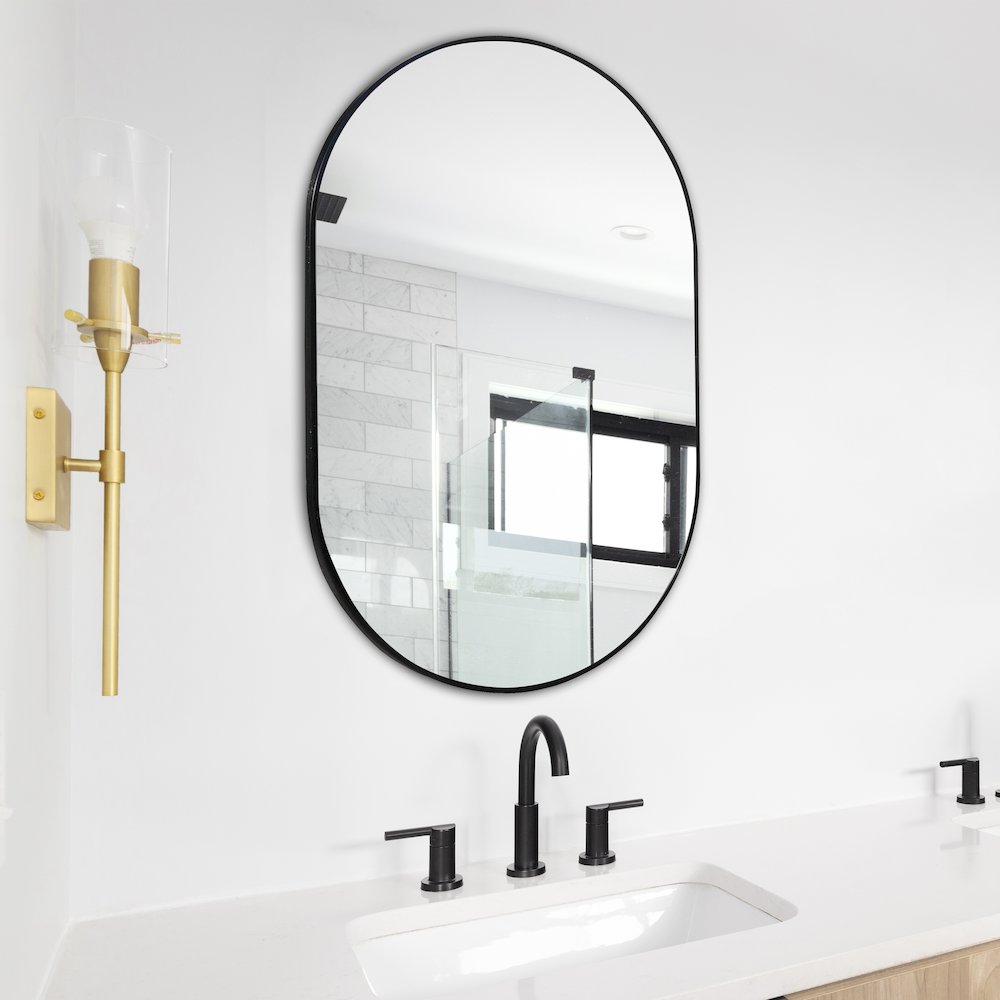 Milly Medium Oval Metal Framed Wall Mirror