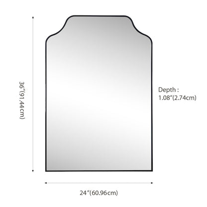 Lindie Medium Scalloped-Top Metal Framed Wall Mounted Mirror