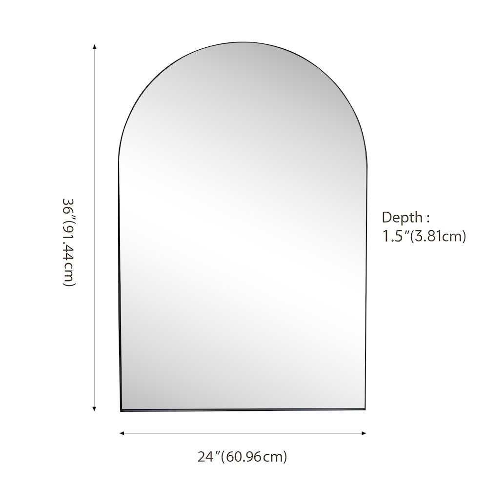 Elodie Medium Arched Metal Framed Wall Mounted Mirror