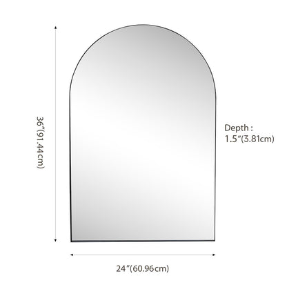 Elodie Medium Arched Metal Framed Wall Mounted Mirror