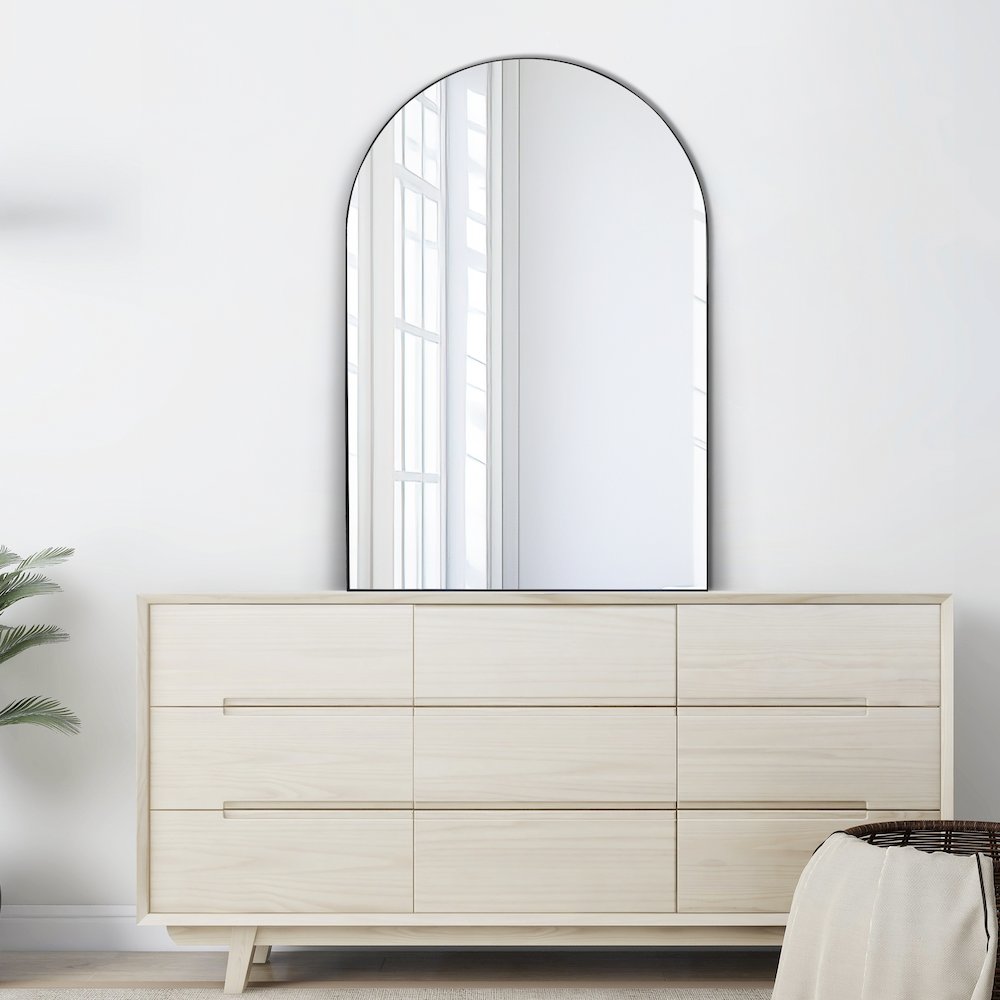 Elodie Medium Arched Metal Framed Wall Mounted Mirror