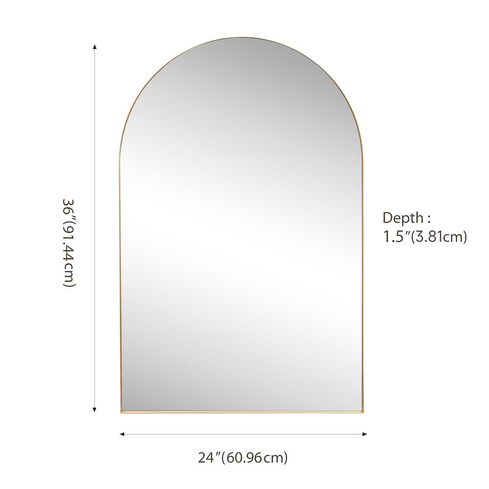 Elodie Medium Arched Metal Framed Wall Mounted Mirror