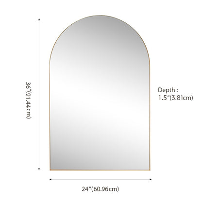Elodie Medium Arched Metal Framed Wall Mounted Mirror