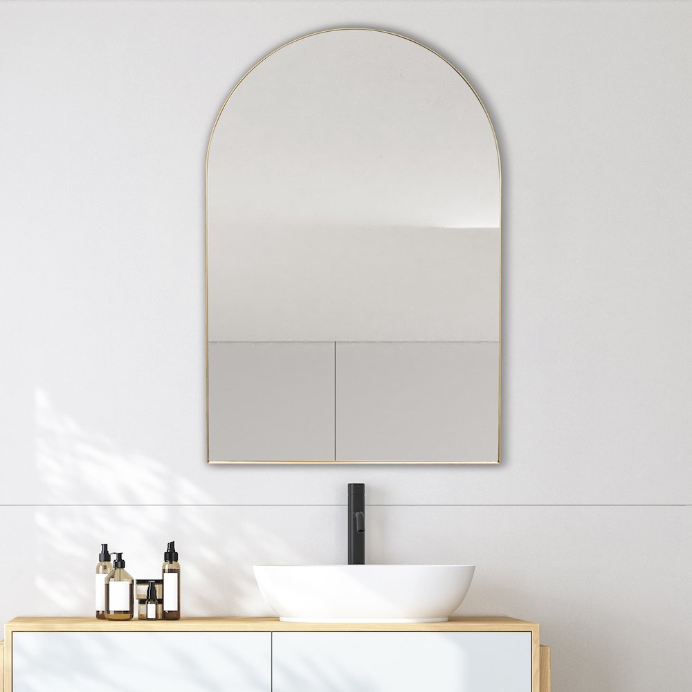 Elodie Medium Arched Metal Framed Wall Mounted Mirror