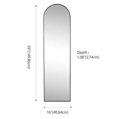 Adrian Large Arched Metal Framed Floor Full-Length Mirror