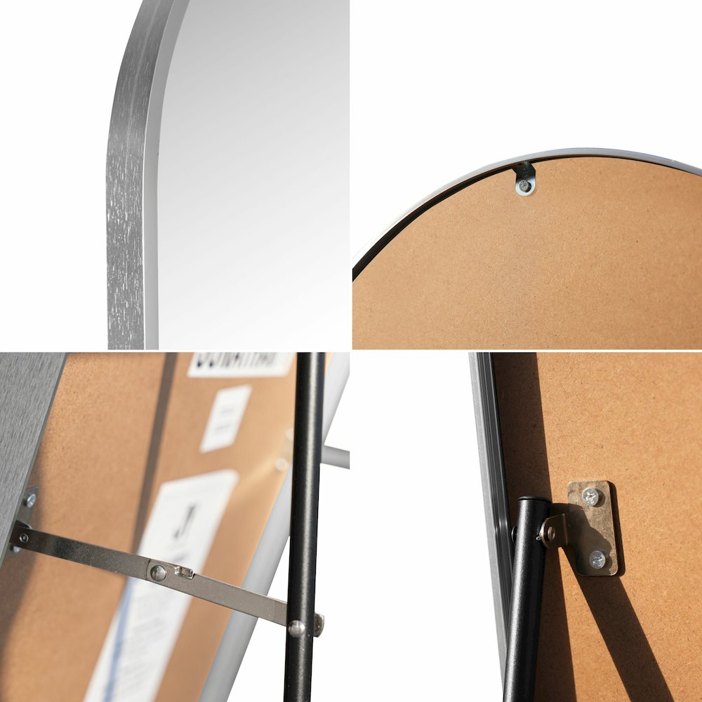 Adrian Large Arched Metal Framed Floor Full-Length Mirror