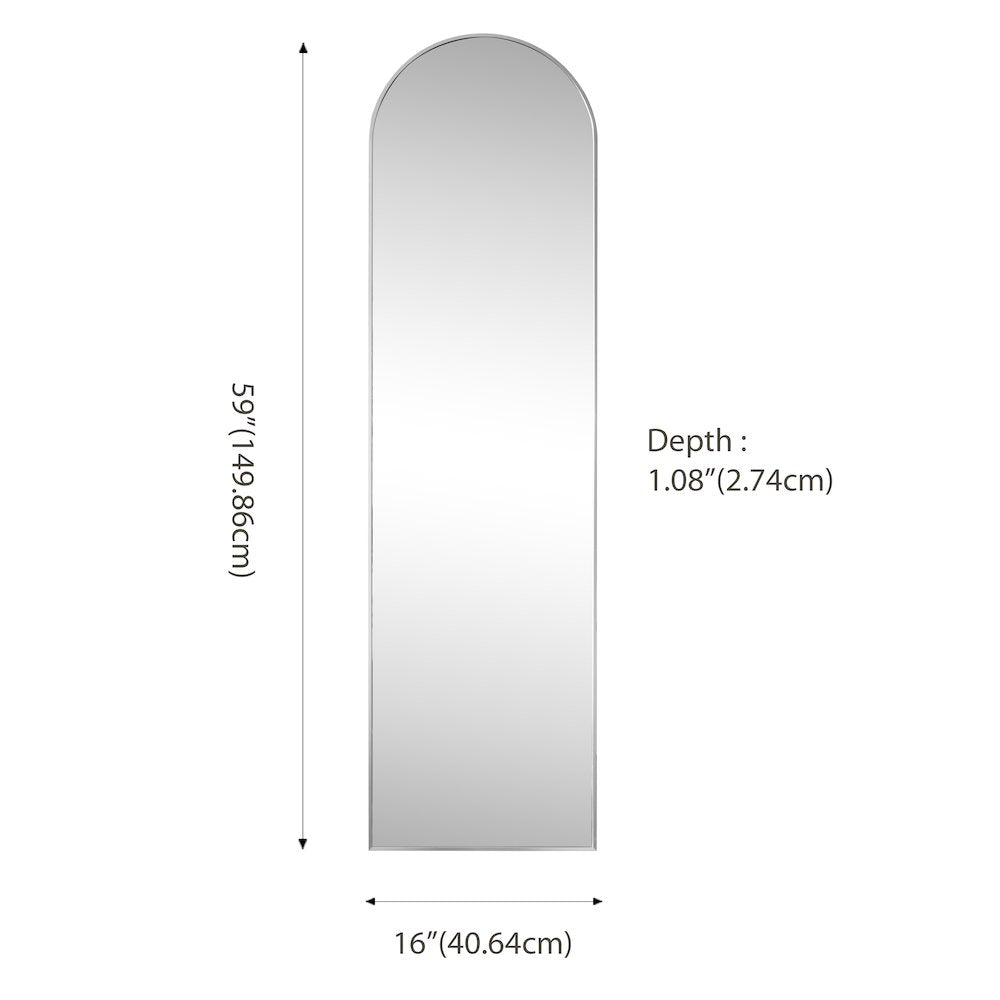 Adrian Large Arched Metal Framed Floor Full-Length Mirror