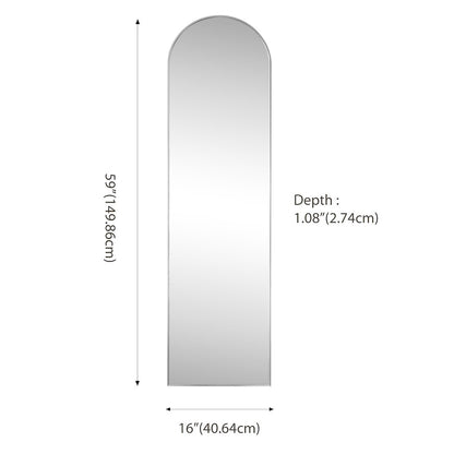 Adrian Large Arched Metal Framed Floor Full-Length Mirror