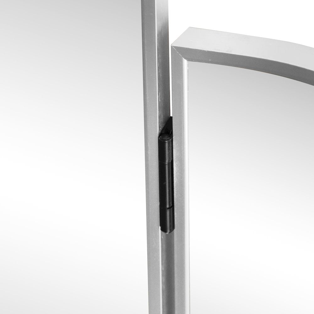 Arjen 3-Way Medium Arch Trifold Adjustable Aluminum Alloy Framed Vanity Mirror