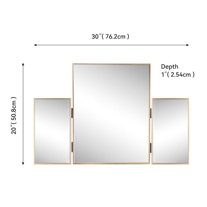 Orthos 3-Way Medium Rectangular Trifold Adjustable Aluminum Alloy Framed Vanity