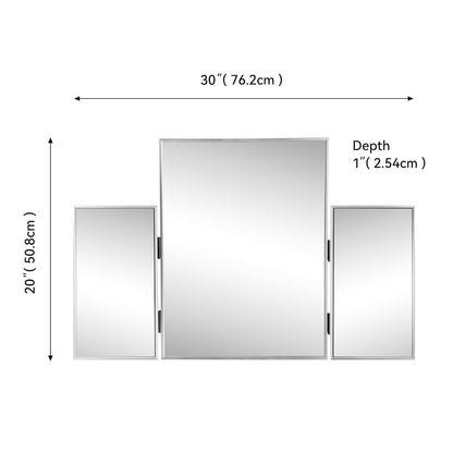 Orthos 3-Way Medium Rectangular Trifold Adjustable Aluminum Alloy Framed Vanity
