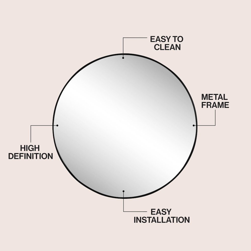 Eclipse Medium Circle Aluminum Alloy Framed Wall Mounted Mirror