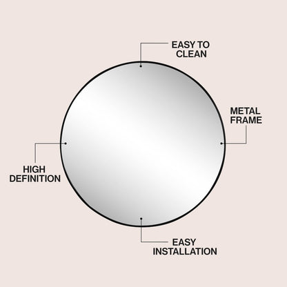 Eclipse Medium Circle Aluminum Alloy Framed Wall Mounted Mirror