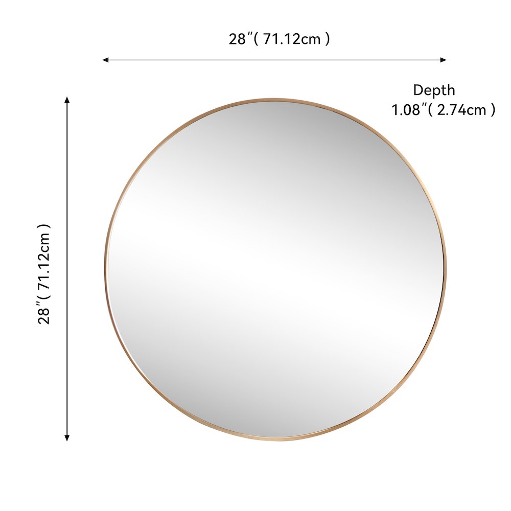Eclipse Medium Circle Aluminum Alloy Framed Wall Mounted Mirror