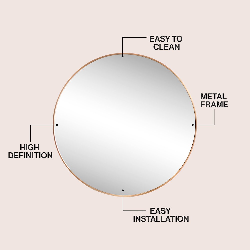 Eclipse Medium Circle Aluminum Alloy Framed Wall Mounted Mirror