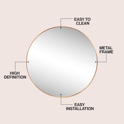 Eclipse Medium Circle Aluminum Alloy Framed Wall Mounted Mirror
