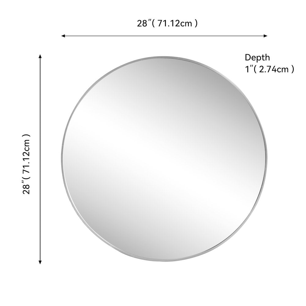 Eclipse Medium Circle Aluminum Alloy Framed Wall Mounted Mirror