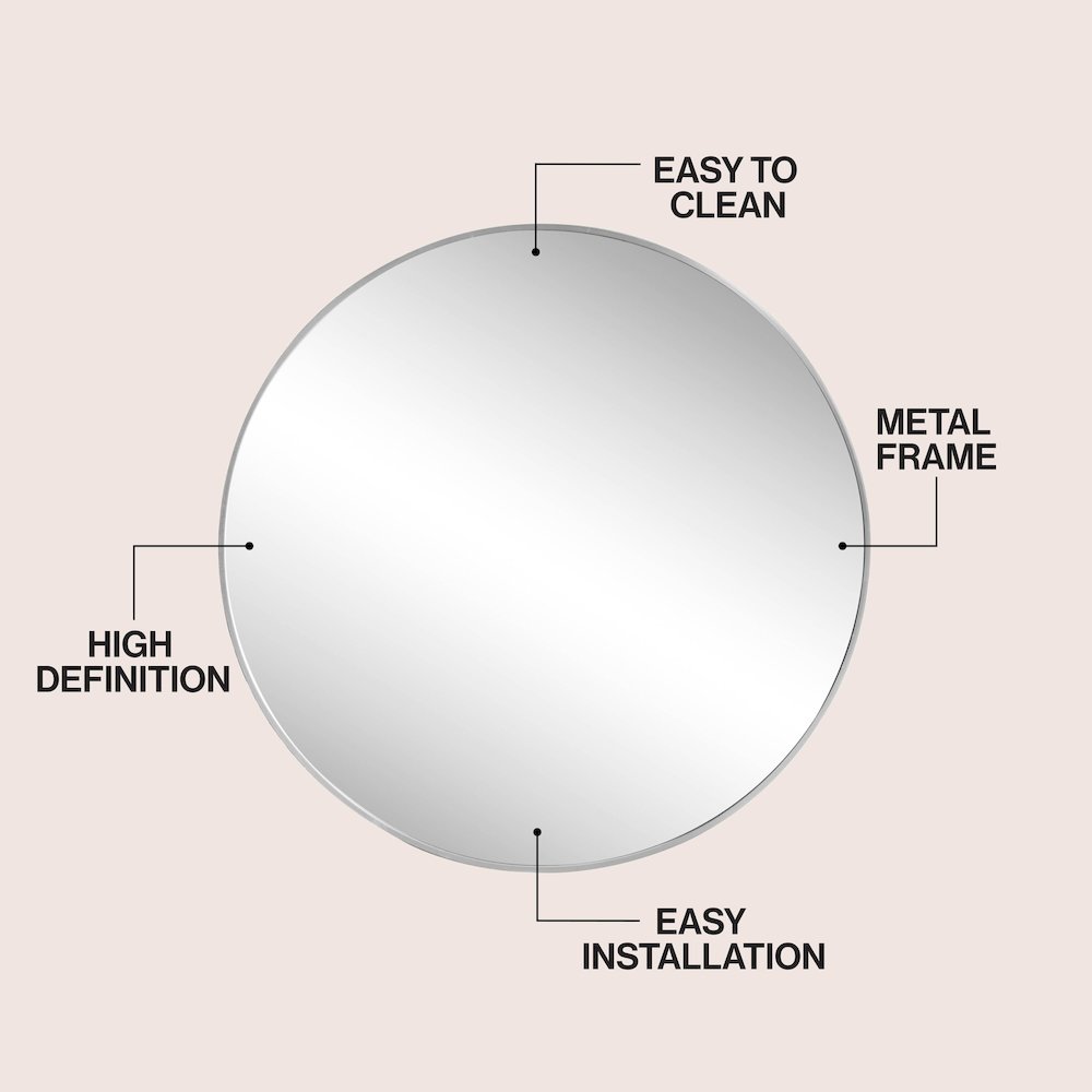 Eclipse Medium Circle Aluminum Alloy Framed Wall Mounted Mirror