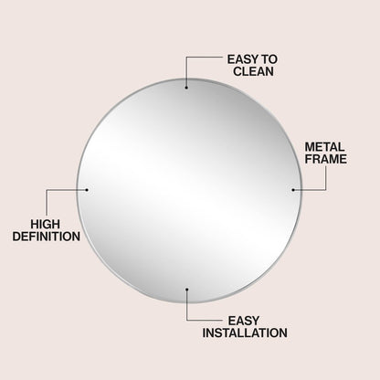 Eclipse Medium Circle Aluminum Alloy Framed Wall Mounted Mirror