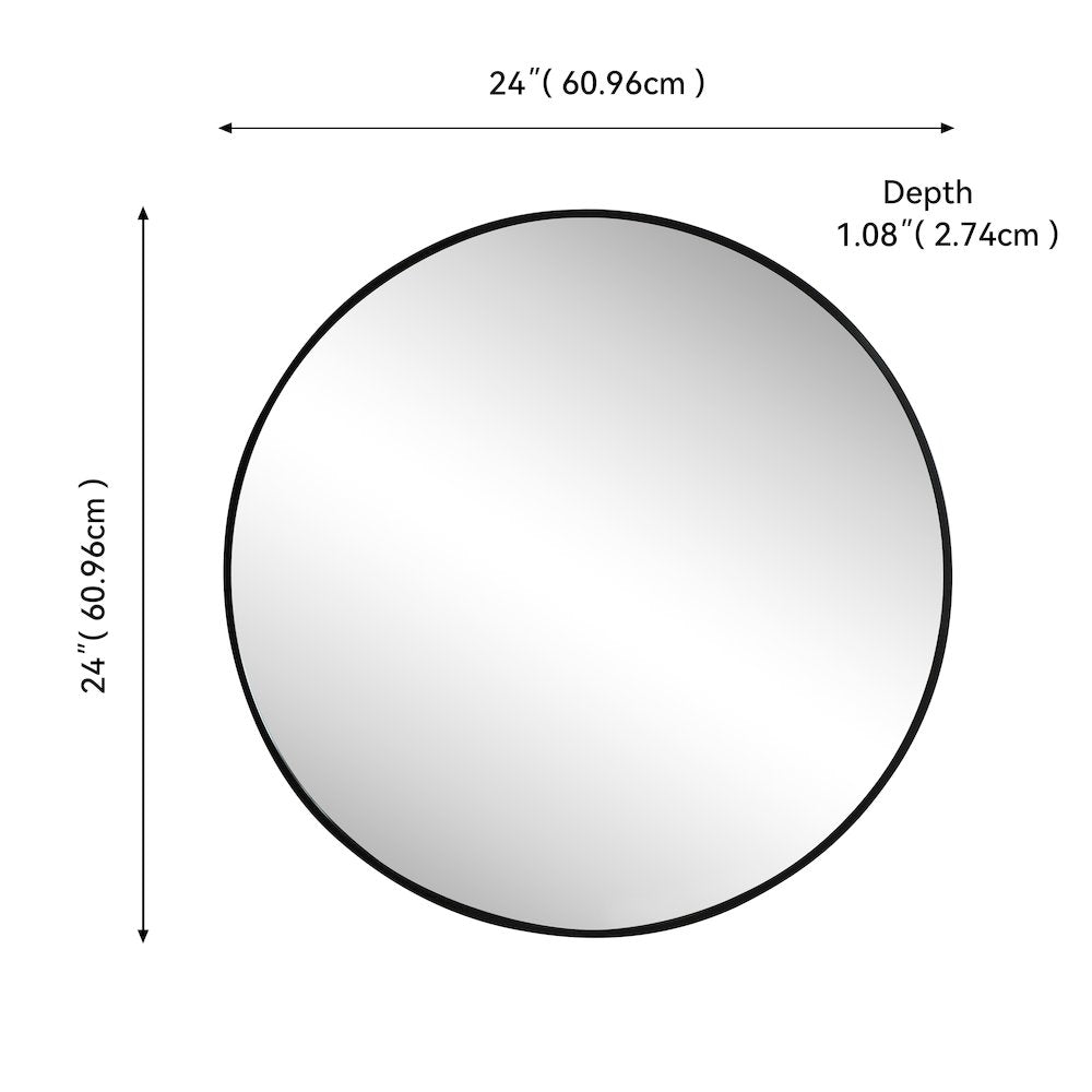 Eclipse Small Circle Aluminum Alloy Framed Wall Mounted Mirror