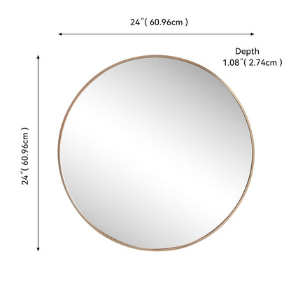 Eclipse Small Circle Aluminum Alloy Framed Wall Mounted Mirror