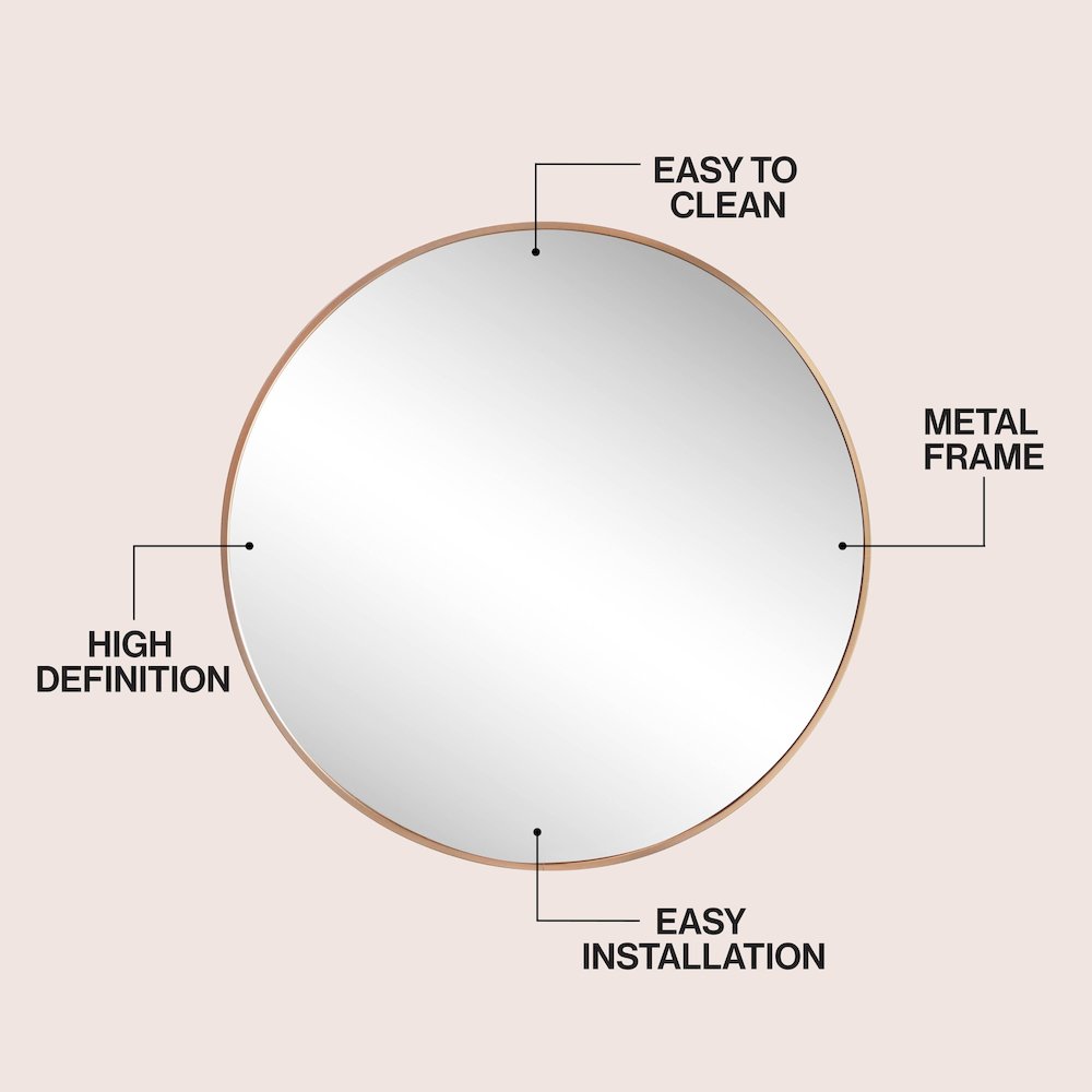 Eclipse Small Circle Aluminum Alloy Framed Wall Mounted Mirror