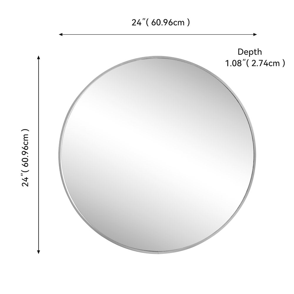 Eclipse Small Circle Aluminum Alloy Framed Wall Mounted Mirror