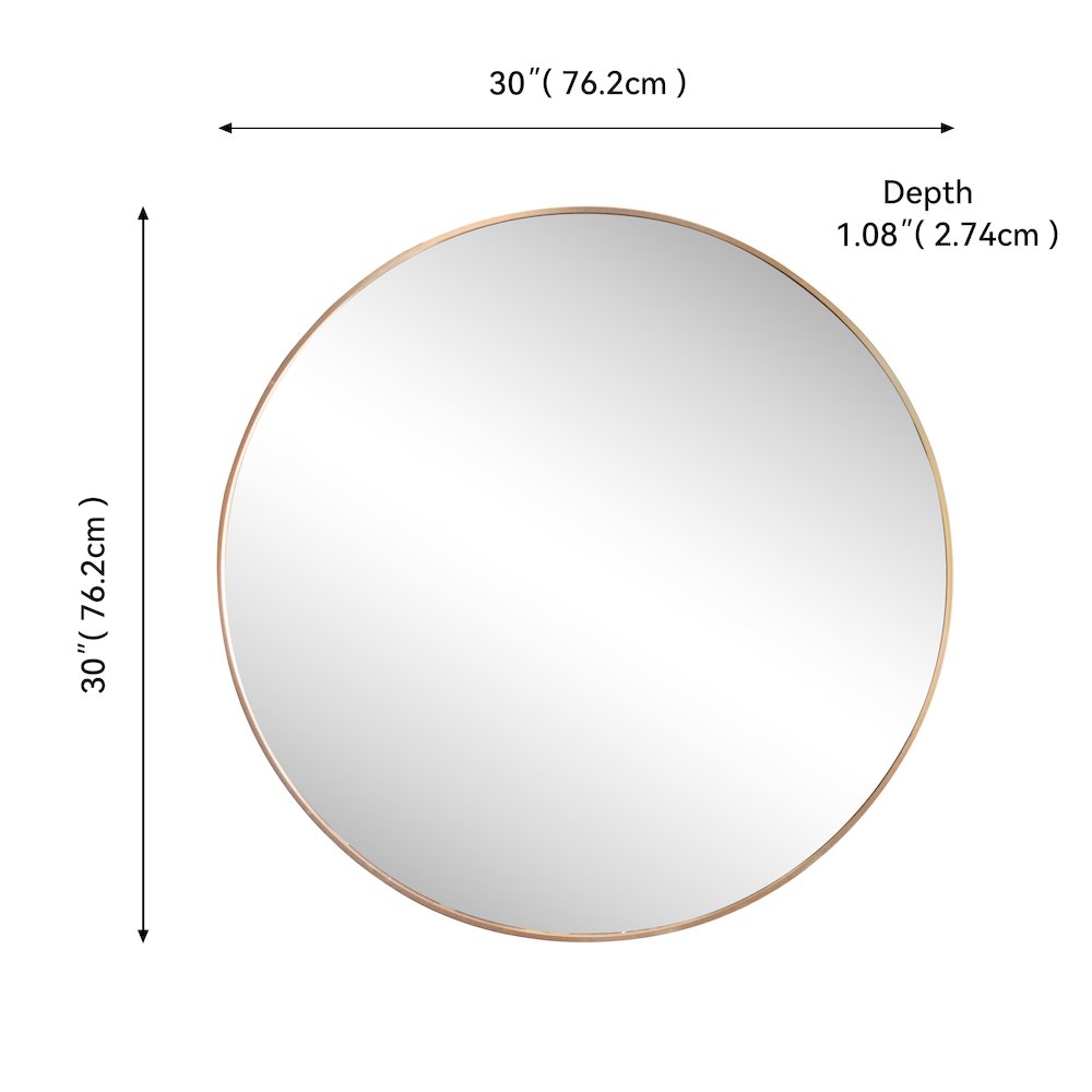 Eclipse Large Circle Aluminum Alloy Framed Wall Mounted Mirror