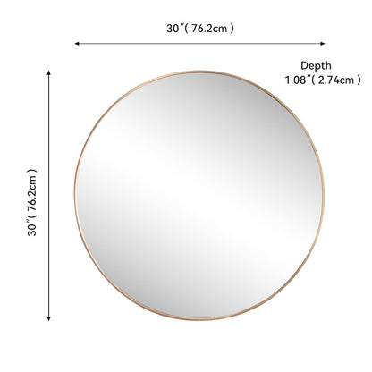Eclipse Large Circle Aluminum Alloy Framed Wall Mounted Mirror